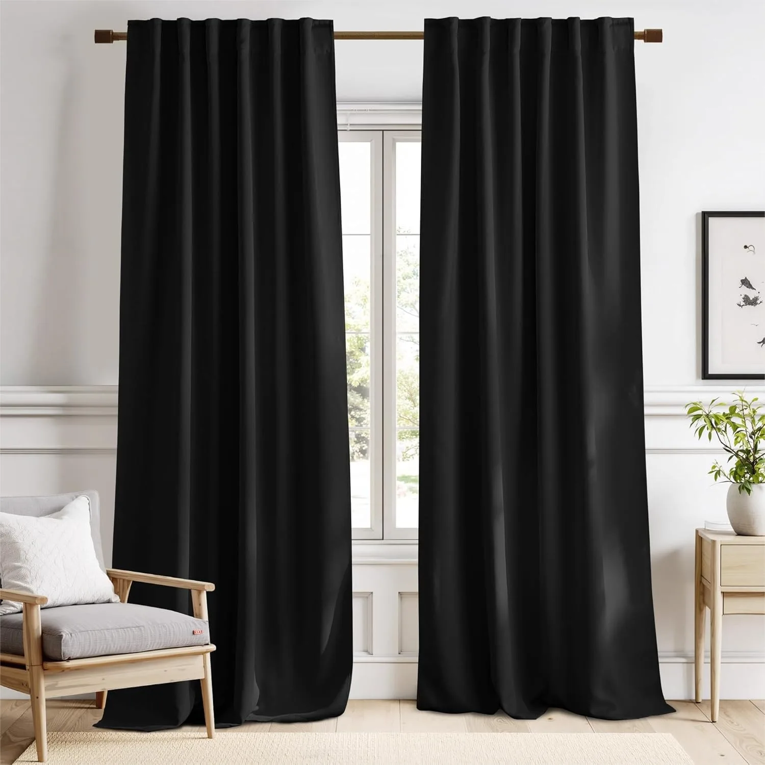 Blackout Curtains 84 inches Long for Bedroom, Thermal Insulated Window Panels, 1 Pair