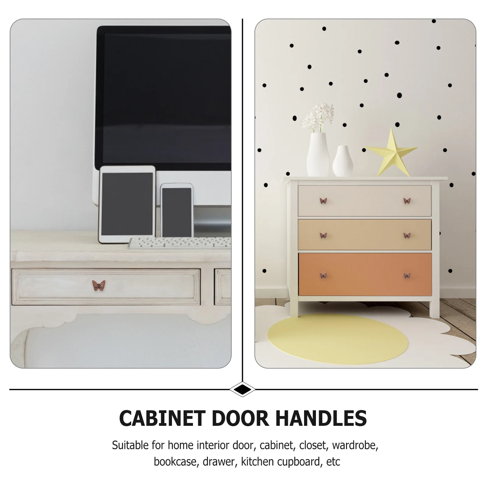 

4pcs Modern Style Cabinet Handle Butterflies Design For Door Drawer Wardrobe Cupboard Decorative Pulls Hardware Fittings