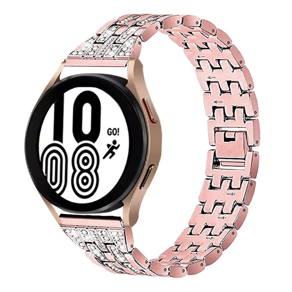 الماس حزام (استيك) ساعة لساعة سامسونج جالاكسي 4/5/6 40 مللي متر 44/46/42 مللي متر 43/47 مللي متر نشط 2 سوار معدني حزام لساعة جالاكسي 6 44 مللي متر