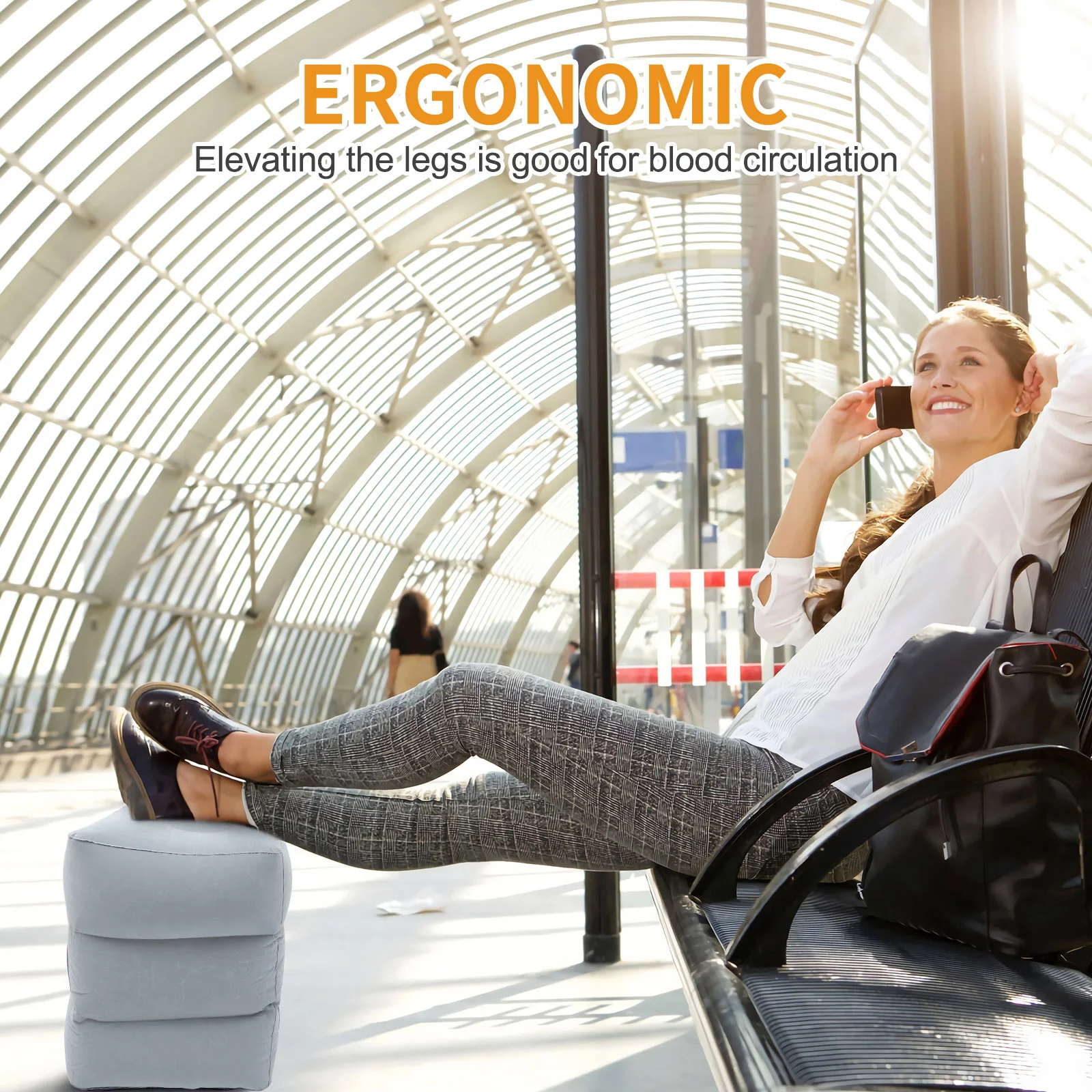 

1 set Inflatable Foot Rest For Travel Leg Support Portable Footrest Pillow Elevated Cushion Travel Accessories For Airplane Leg