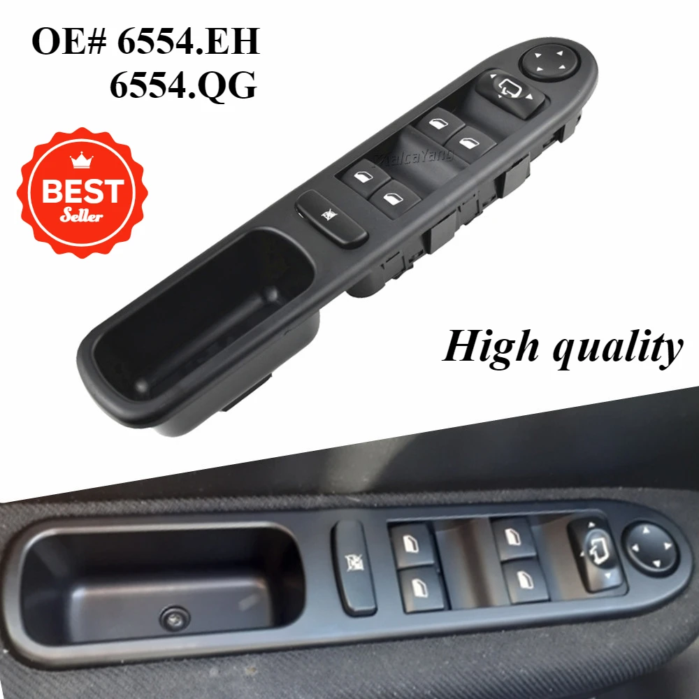 

6554.QG 6554.QF Car Power Master Window Lift Switch 6490EH 6554QG 6554QF 96642444XT For Peugeot 207 Citroen 2006 - 2014 6490.EH