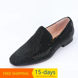 New High-Quality Genuine Cow Leather Fashion Solid Rhinestones Shoes Luxurious Design Hot Sale Men Shoes Business Leather shoes