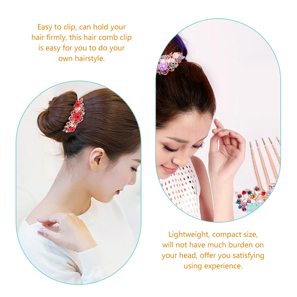 

2 шт. расческа для волос с цветком и стразами, зажим из сплава, свадебный головной убор, аксессуары для волос, головные уборы для женщин, головной убор для женщин
