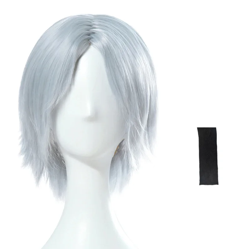 Dante วิกเกม DMC 5ชุดคอสเพลย์ผู้หญิงอุปกรณ์เสริมวิกผมปลอมผู้ชายฮาโลวีนปลอมตัวบทบาทเล่นปาร์ตี้อุปกรณ์ประกอบฉากเงิน