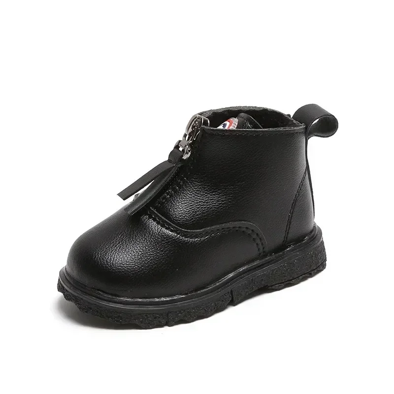 Children\'s Shoes Boys Autumn Winter New Korean Leather Ankle Boots 0-2 Years Old Girls Fashion Warm Cotton Boots Best Gift