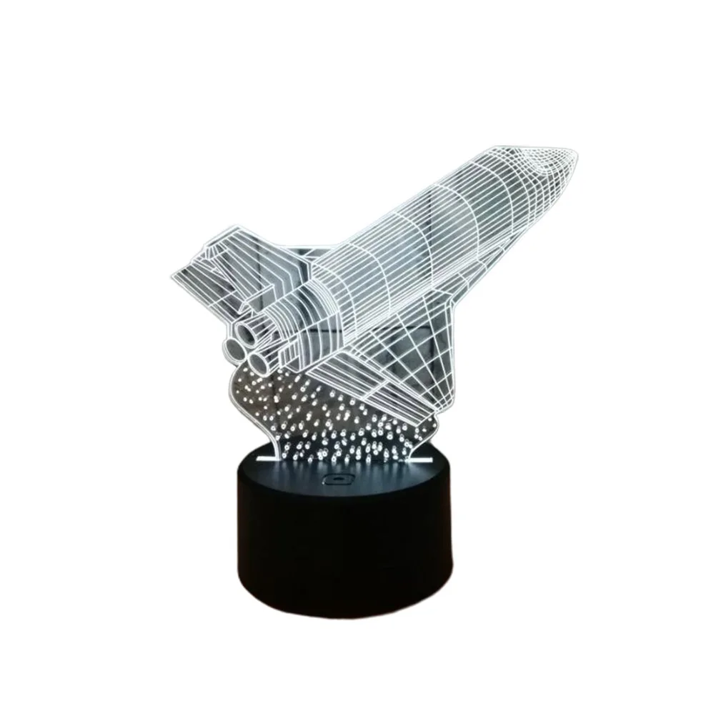 ضوء ليلي LED ثلاثي الأبعاد مع ألوان تعمل باللمس، مصباح بصري ثلاثي الأبعاد من الأكريليك قابل للتغيير لإضاءة سطح المكتب وممر الغرفة