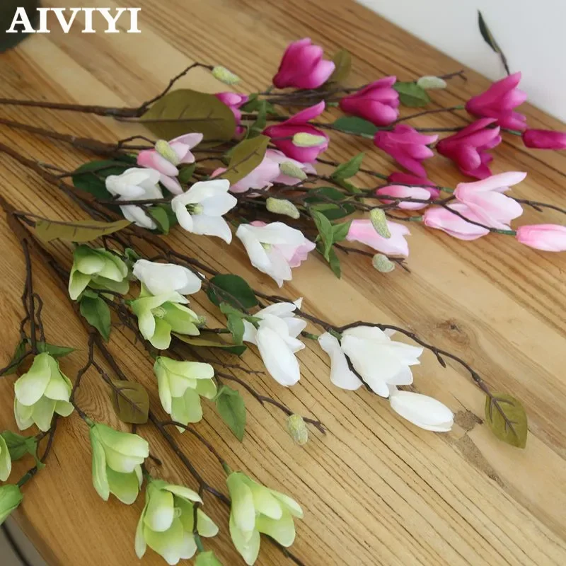 Artificial Silk Magnolia Flowers Home Decor Wedding DIY Decoration Fleur Artificielle Fake Flower Flores 4 Colors