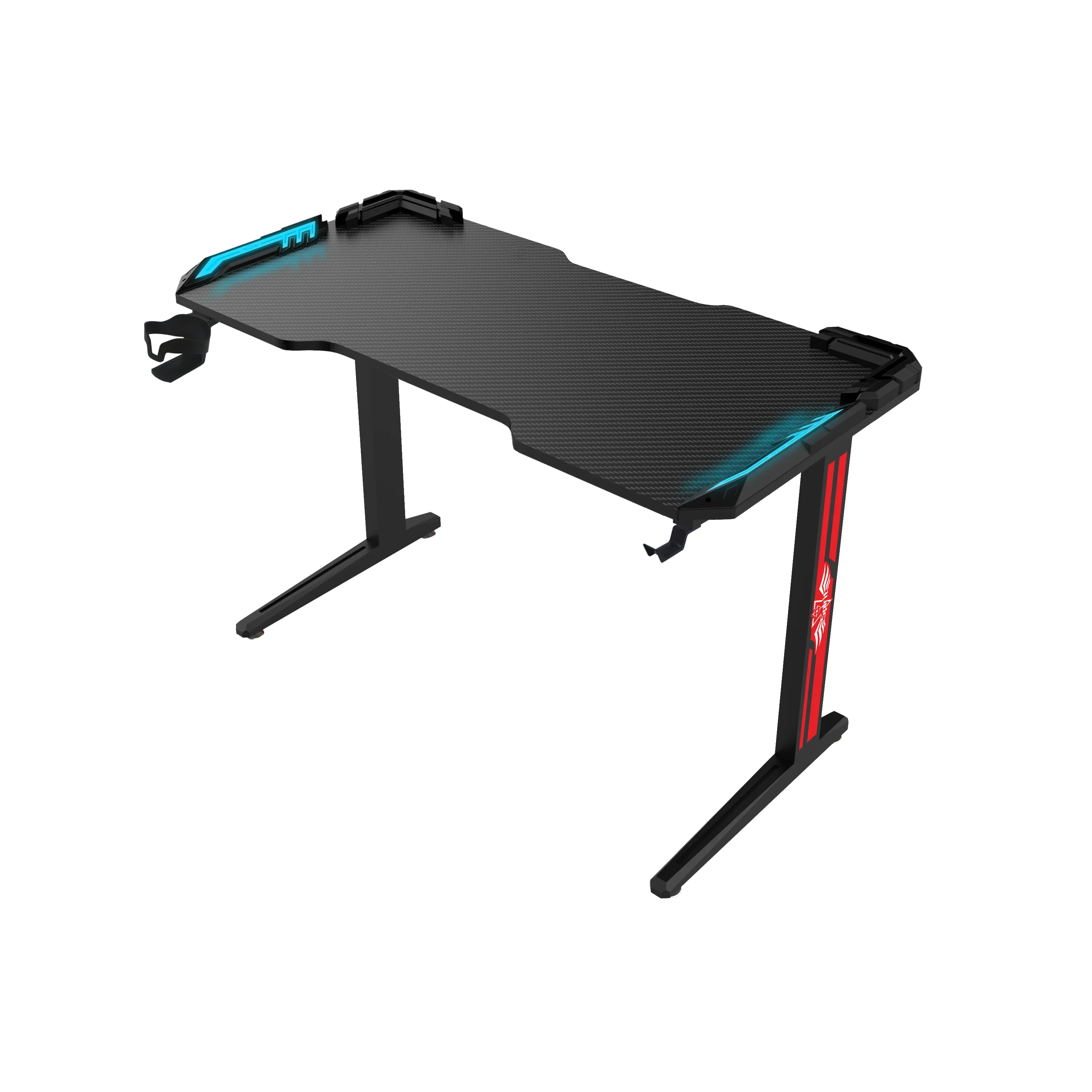 Rgb Carbon Fiber Gaming Desk for Pc High Quality Black Customizable Table Gaming Computer Desk