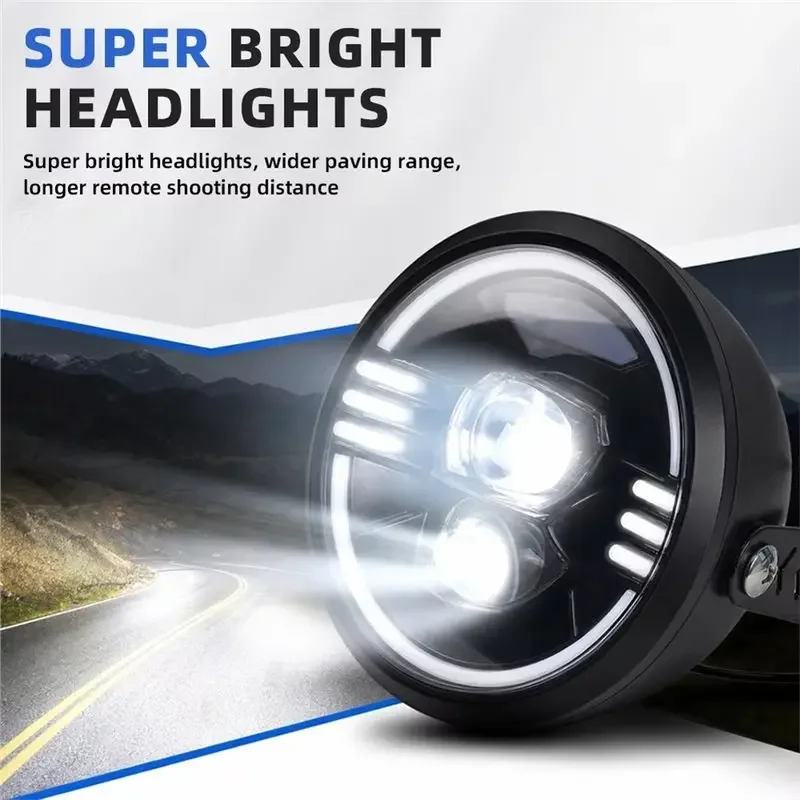New-For Ridstar Q20 LED Headlight Headlamp With Built-In Horn For Electric Dirt Bike E-Bikes Motorcycles Accessories