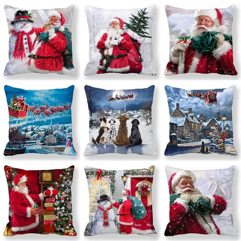 

Home Decoration New Year's Eve Christmas Santa Pillow House Polyester Cushion Cushion Decoración navideña