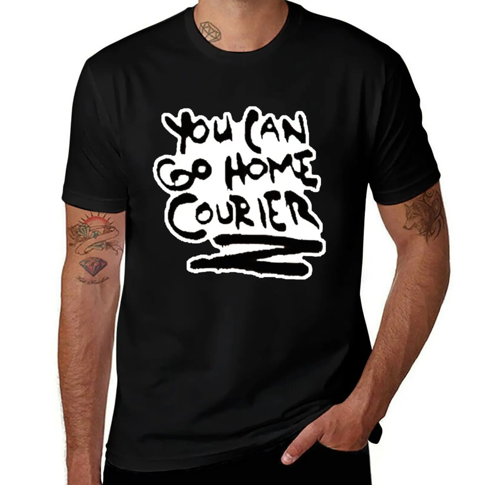 YOU CAN GO HOME, COURIER T-Shirt Casual All Match Short Sleeve T-Shirt