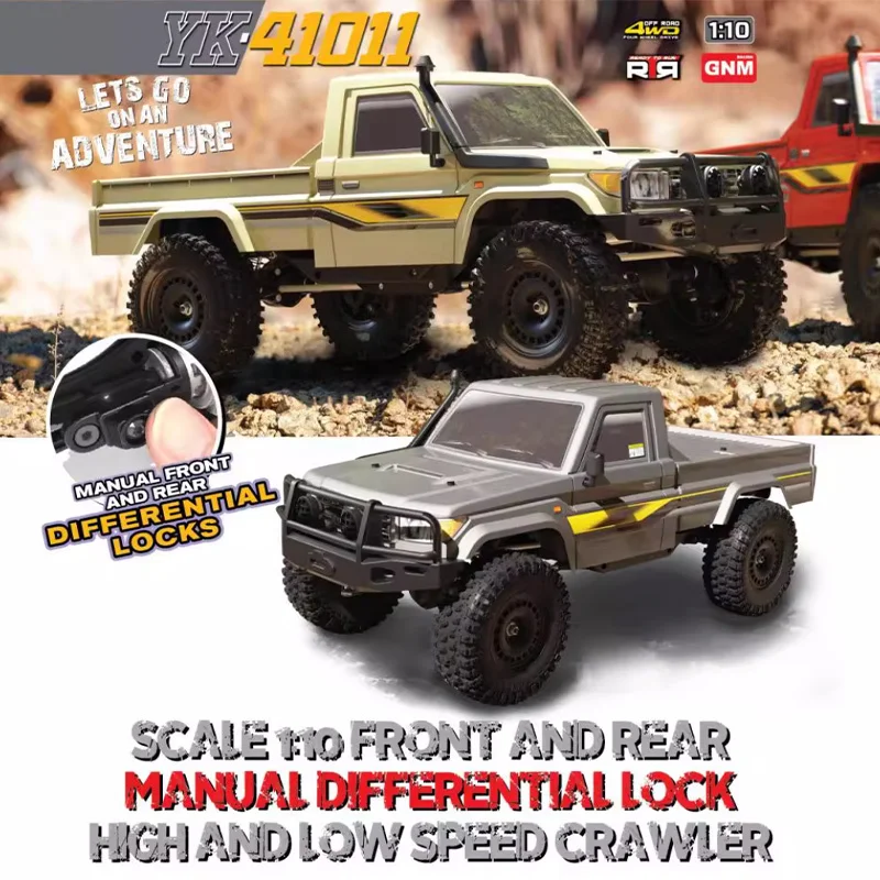 

YK41011 Se 1:10 Матовый пикап 4WD Альпинистский автомобиль Внедорожник Замок дифференциала Двухскоростной автомобиль с дистанционным управлением 41011