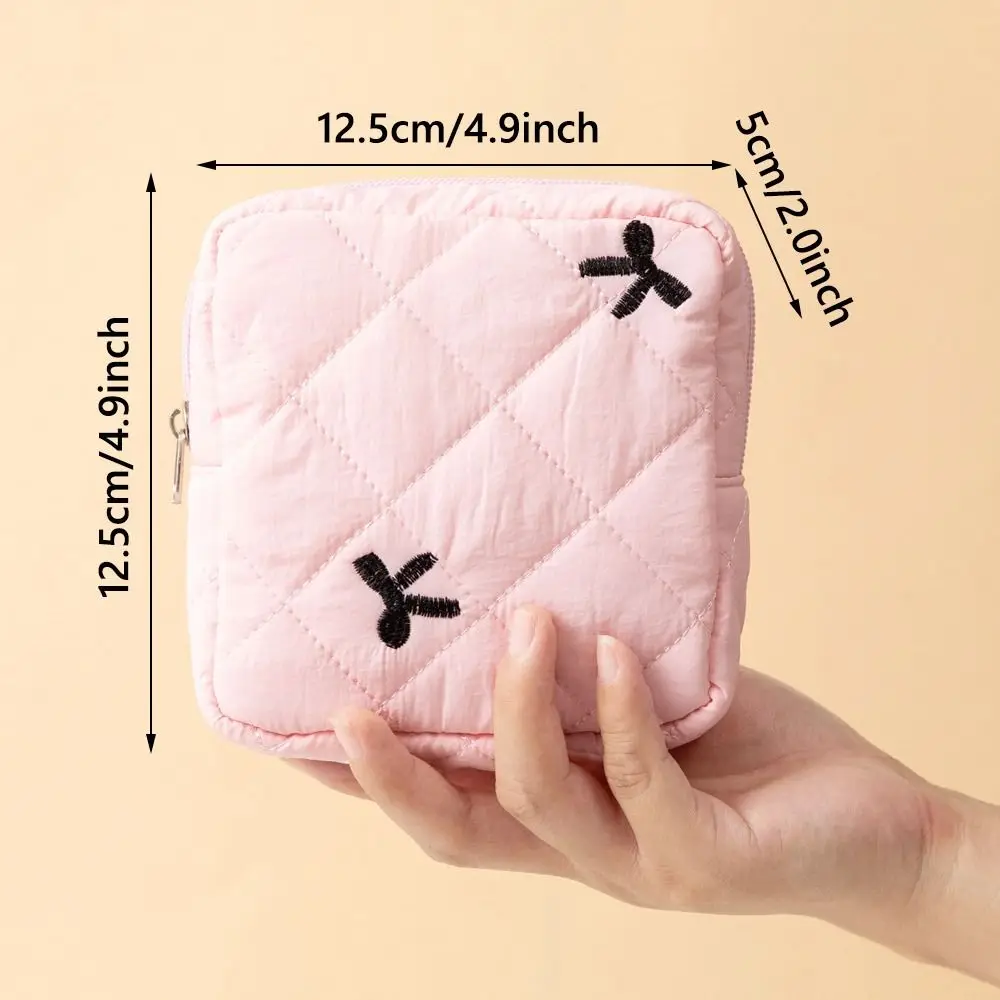 هدية القوس المناديل الصحية المنظم حقيبة Coquette مبطن المرأة حقيبة صغيرة صغيرة القطن المفاتيح سماعة محفظة نسائية للعملات المعدنية