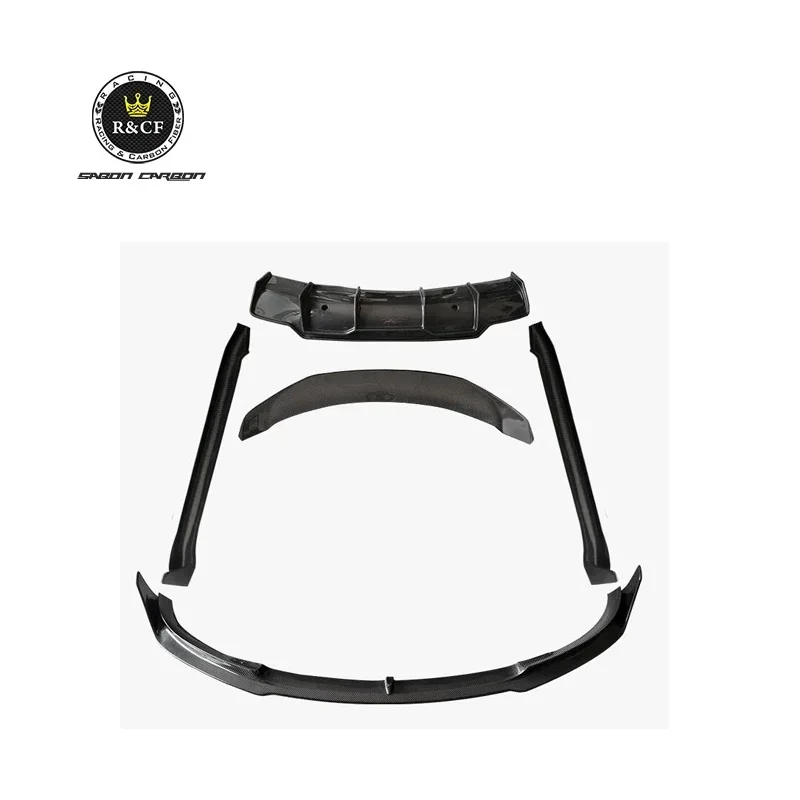 

For Tesla Model 3 Bodykit Vor style Carbon Fiber Front Bumper Splitter Side skirts Diffuser Spoiler
