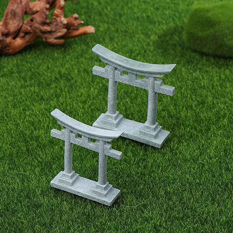 Japanese-style Torii Gate Aquarium Decor Miniature Ornament Sandstone Garden Shrine Shinto Landscape Micro Decoration Simulation