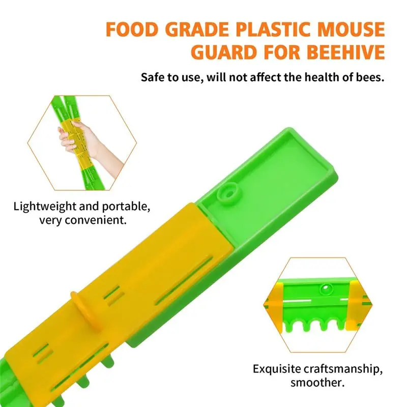 2026 جديد 6 حزمة خلية النحل مدخل المخفض خلية النحل ماوس الحرس 8 الإطار 12.5 بوصة البلاستيك خلية النحل انزلاق الماوس الحرس #5