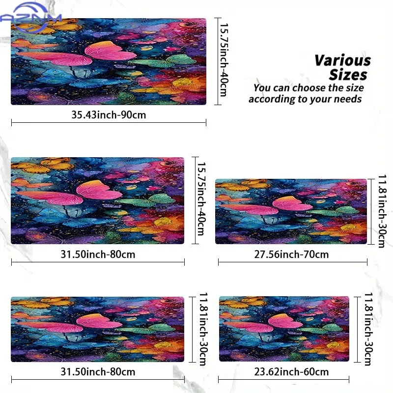 Colorful Butterfly Starry Mouse Pad, Rubber Material, Multiple Specifications Available, Ideal for Programmers & Gamers, Perfect