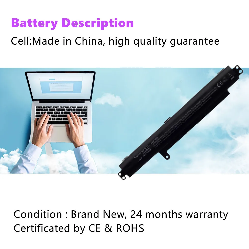 Laptop Battery For Asus VivoBook F102BA X102B X102BA X102BA-BH41T F102BASH41T X102BA-DF1200 A31N1311 0B110-00260000