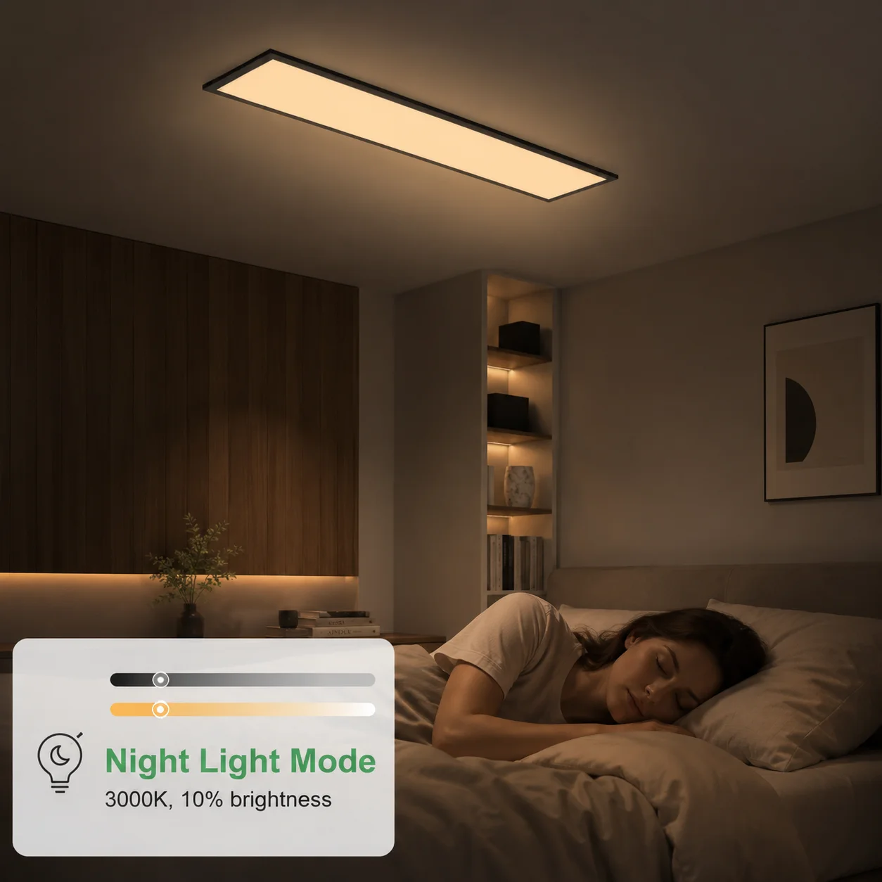 Obrázek 6: 3ks LED strop panel světel 30w 100x25cm 3000K-6500K stepless stmívání s daleký ovládání ultra-slim strop lamp