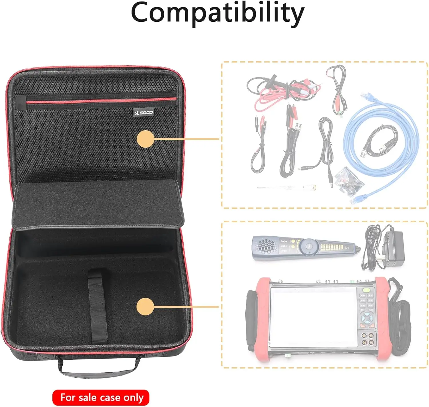 Professional CCTV Tester Case Shockproof Water Resistant Hard Shell with Custom Foam for WANLUTECH Rsrteng IPC 9800ADHS Pro view 3