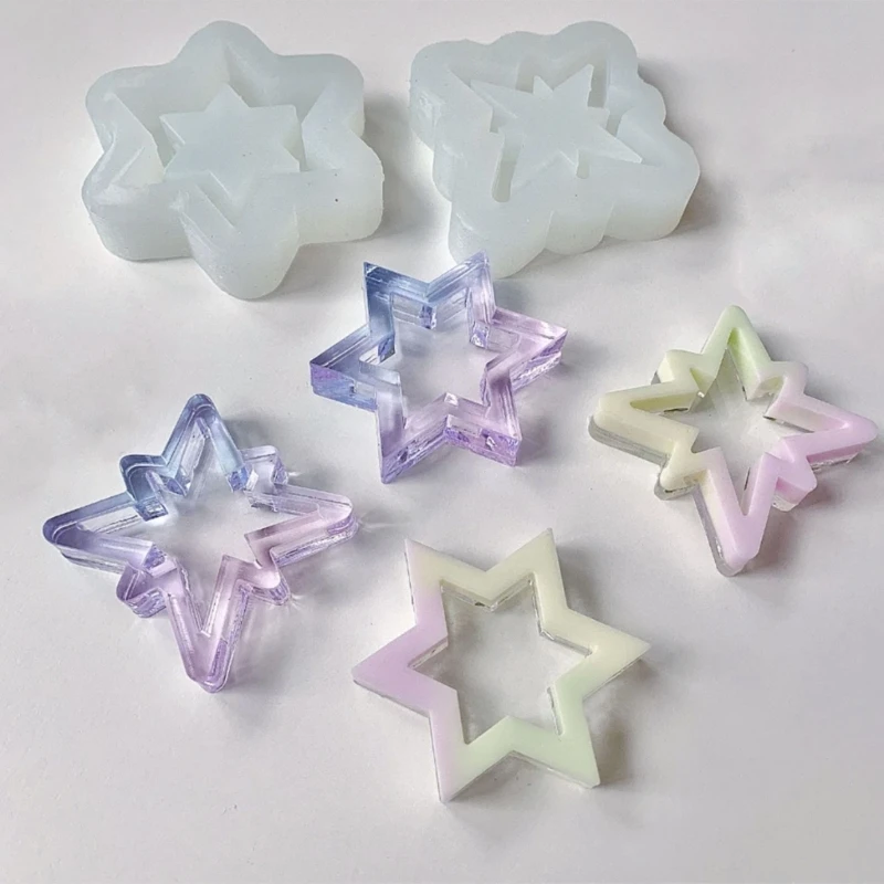 Asterism Silicone Resin Mold Quicksand Epoxy Casting Molds Resin Shaker Mold DIY Pendant Keychain Jewelry Making Mold
