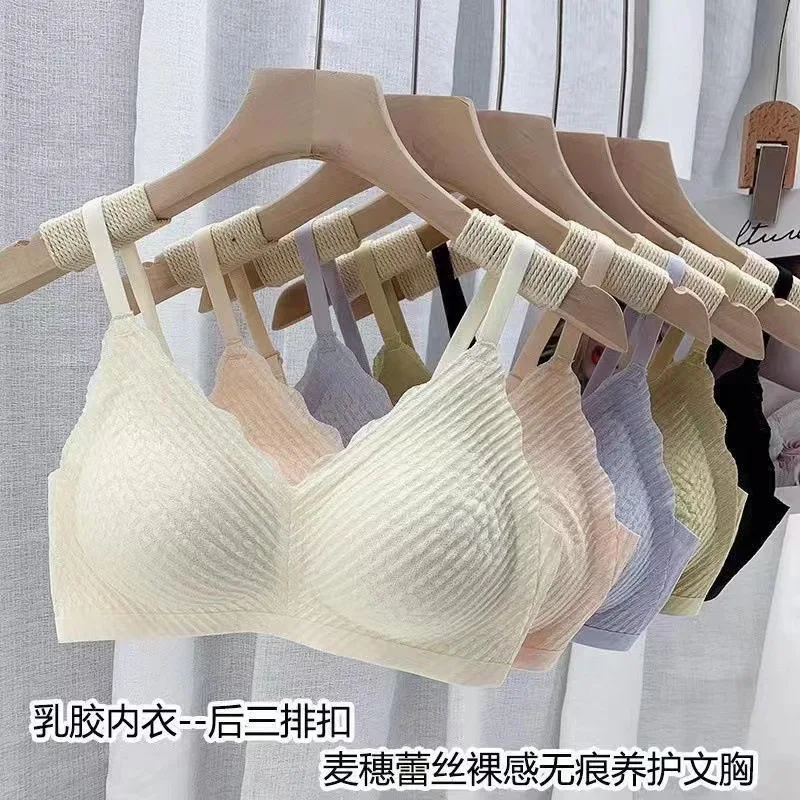 Wheat Strap Wireless Lace TikTok Xiaohongshu Live Broadcast Hot Sale Push up Breathable Underwear Women's Top Support Bra