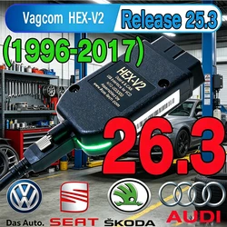 2026 Best VAG CDM 26.3 Scanner VAG Tool VAG KKL VAGCDM Cable OBD2 Diagnostic Cable Multi-Language Scanner VCOS HEX V2 VAG CDM