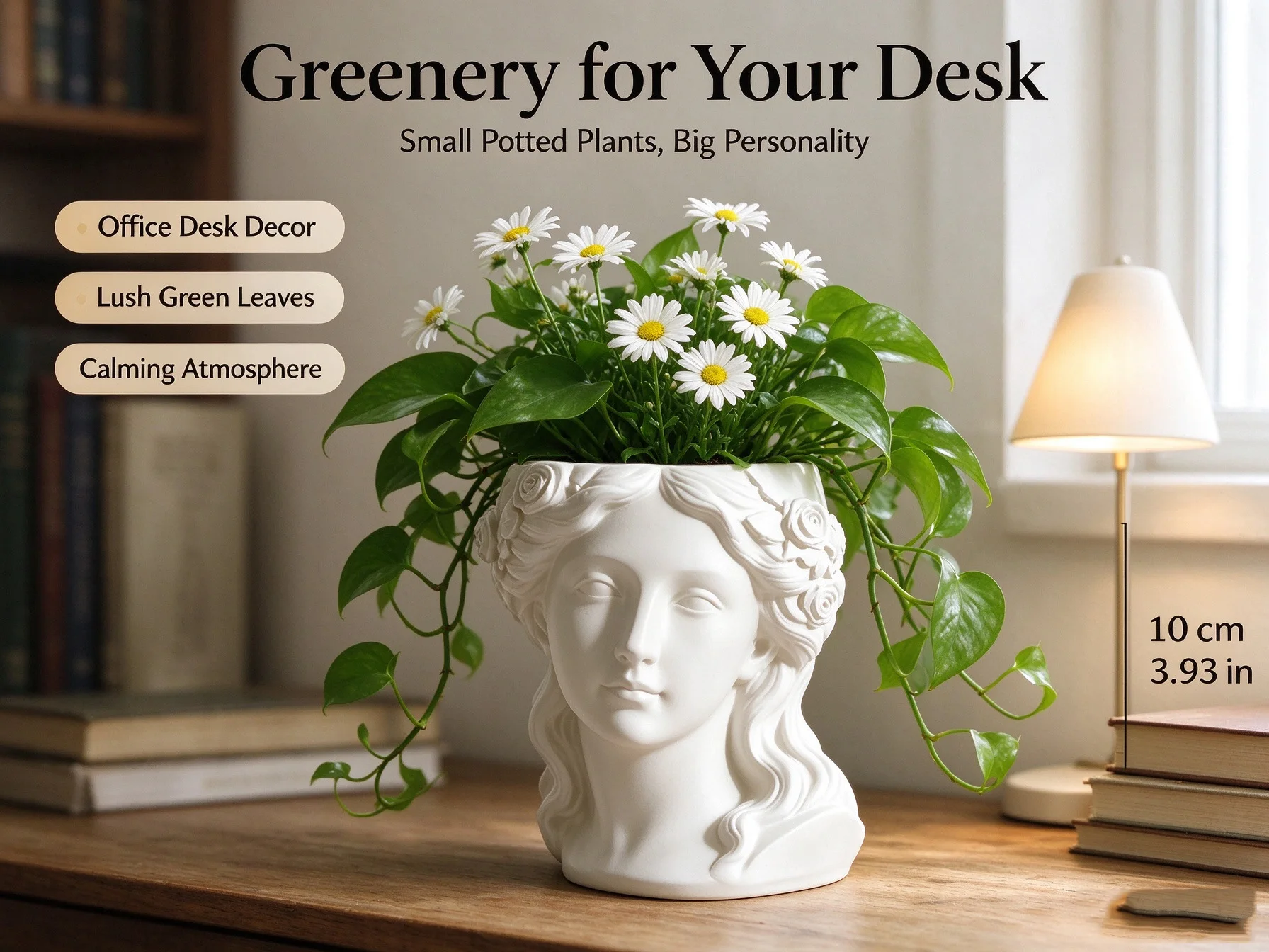 Resin Woman Face Flower Pot Creative Bust Sculpture Succulent Vase Greek Goddess Head Planter Home Tabletop Garden Decor Gift