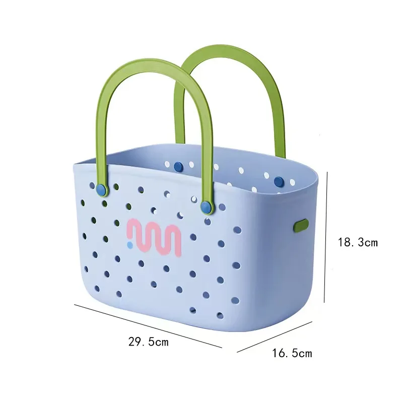 Dopamine Bath Basket Waterproof Bathroom Bag Book Storage Toy Storage Snack Storage With Decoration Bathroom Basket