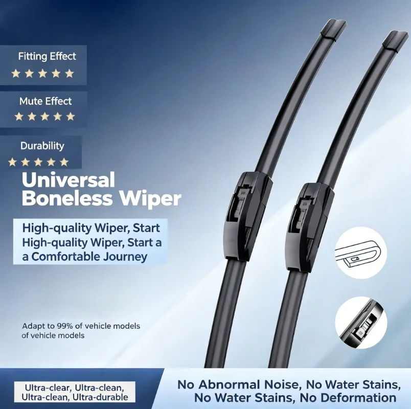 

Automotive Windshield Wipers, Cross-border Frameless Wiper Blades, Universal U-type 2nd Generation, High-quality Silent Wiper