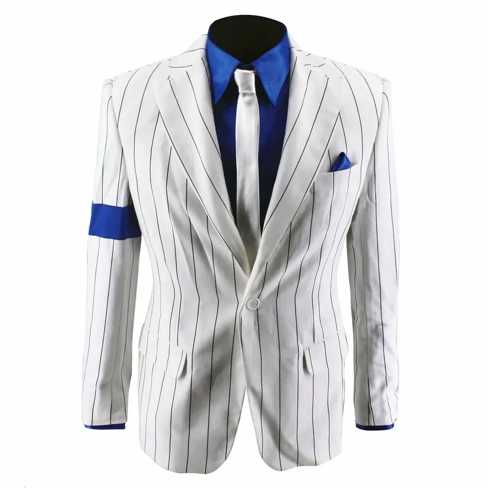 Retro Michael Smooth Criminal Vocal Concert History Stripe Outfit Suits for impersonator