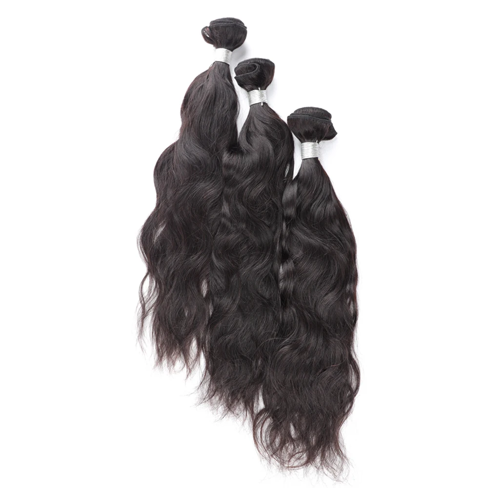 Indian Remy Hair Weaving 1/3/4 Bundles Deal Natural Color Human Hair Weaves Natural Wave Hair Bundles 8-26 Inches