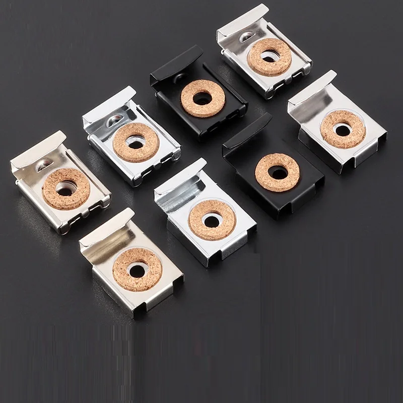 20Packs Spring Loaded Wall Frameless Mirror Clip Holder Hanger Silver Matte Black