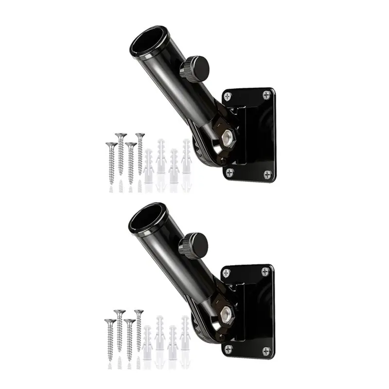 B97A-House Adjustable Flag Pole Mount, 2 Pcs Metal Flag Pole Holder For Outdoor For Outside Use, Multi-Position