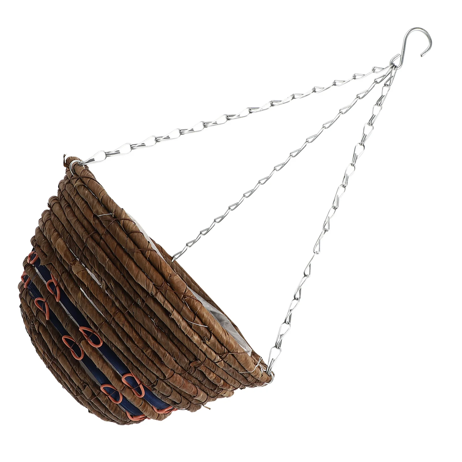 

1pc Rattan Flower Willow Woven Round Hanging Storage Basket For Home Decor Wall Ceiling Mount Multi-Function Artistic Basket