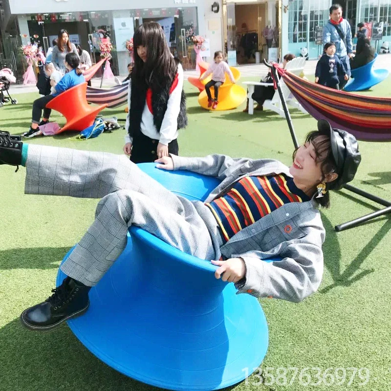 360 Degree Creative Children Adult Spinning Tumbler Seat Home Amusement Park Mall Outdoor Toy Plastic Stool Leisure Gyro Chair