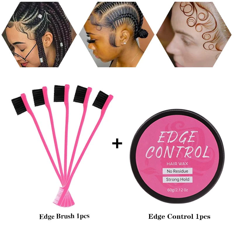 Cera de Control de bordes para mujer con cepillo, sujeción fuerte, cobertura no graso, Gel de estilismo para bordes de cabello gris, pomada para peinados sin escamas