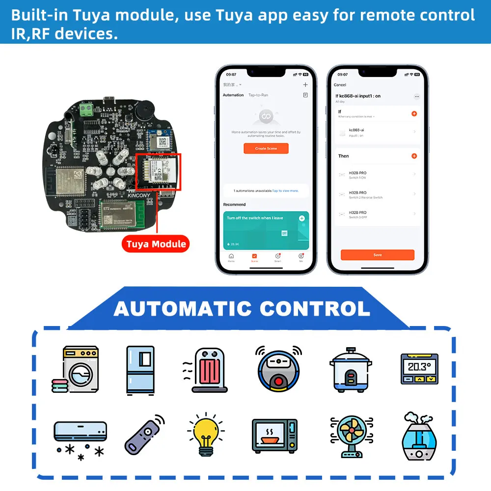 KC868-AG Pro Wifi Tuya telecomando ESP32 IR RF Gateway realizzato per ESPHome Home Assistant automazione fai da te ZigBee Tasmota Arduino