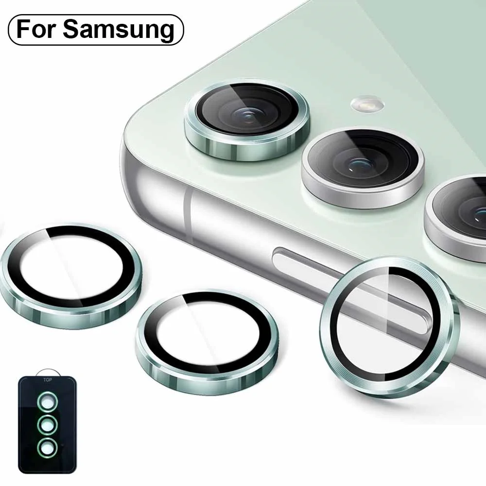 Camera Lens Protector Glass for Samsung Galaxy A55 A35 A25 A15 5G Full Cover Lens Metal Protector Ring GalaxyA55 5G Camera Film