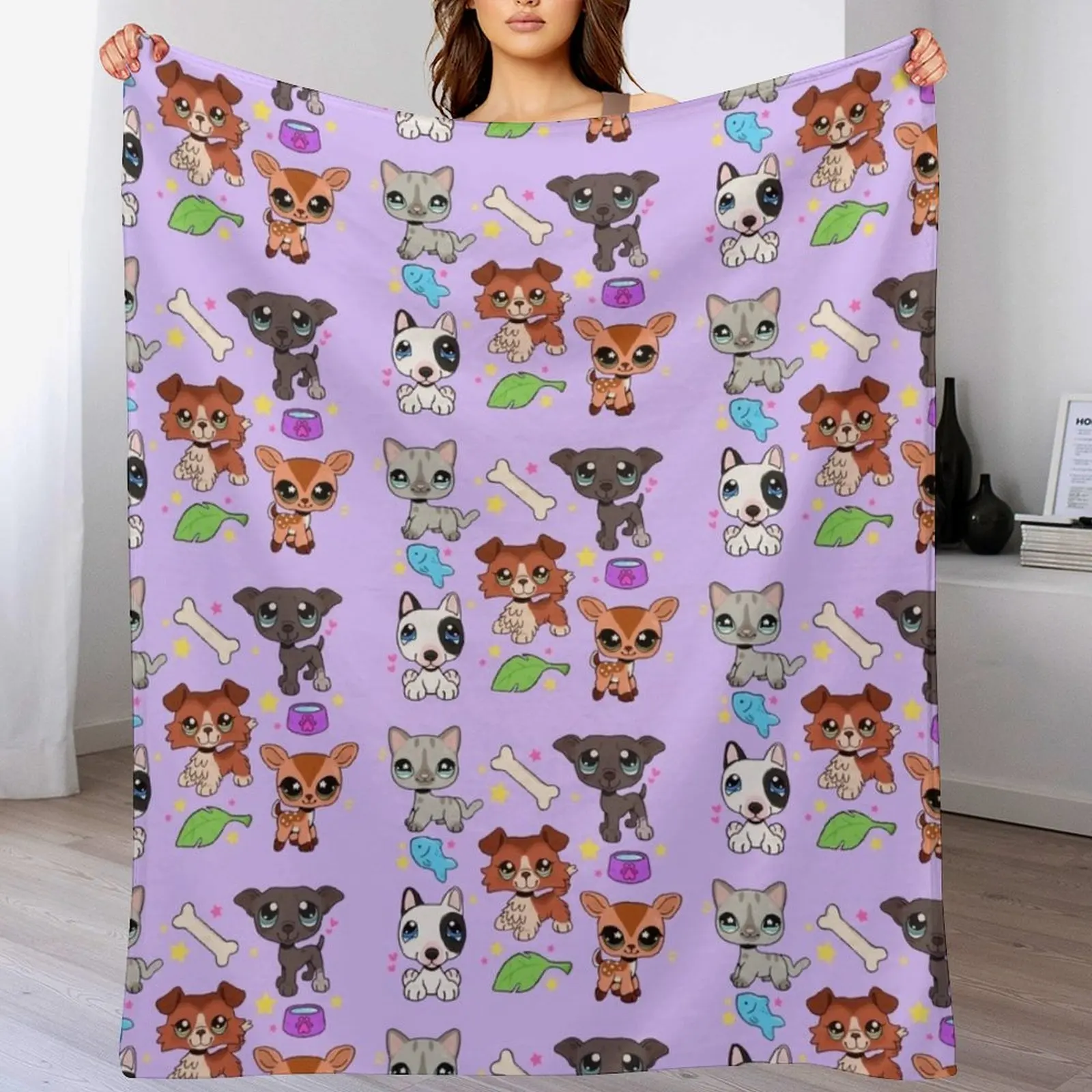 

LPS bunch Throw Blanket Cozy Throw Blanket for Bed Sofa Chair