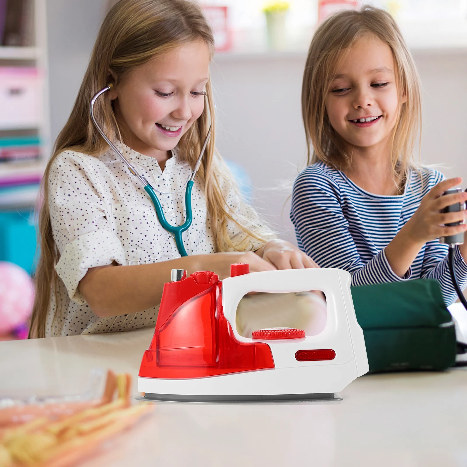 

Electric Iron Toy Kids Simulated Home Appliance Role Playing Educational Toy Safe Plastic Design Spraying Water Mist