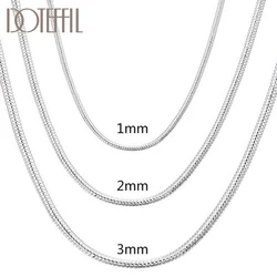40-75CM 925 Sterling Silver 1MM/2MM/3MM Solid Snake Chain Necklace For Men Women Fashion Jewelry for Pendant