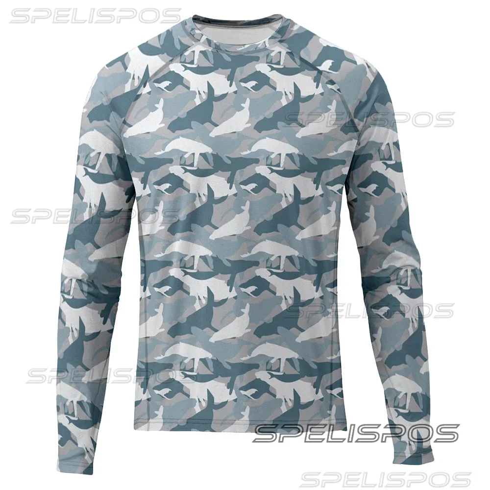 

SPELISPOS Fishing Shirts Quick Drying Long Sleeved Tops Fish T-shirts Outdoor Sports UPF 50+ Sunscreen Breathable Jerseys