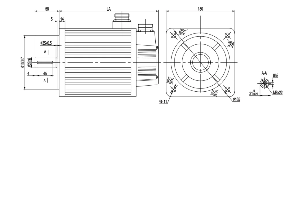 Servo AC Motor Electrico 5.5kw Cnc kit for Lathe/Milling or Robot Arm