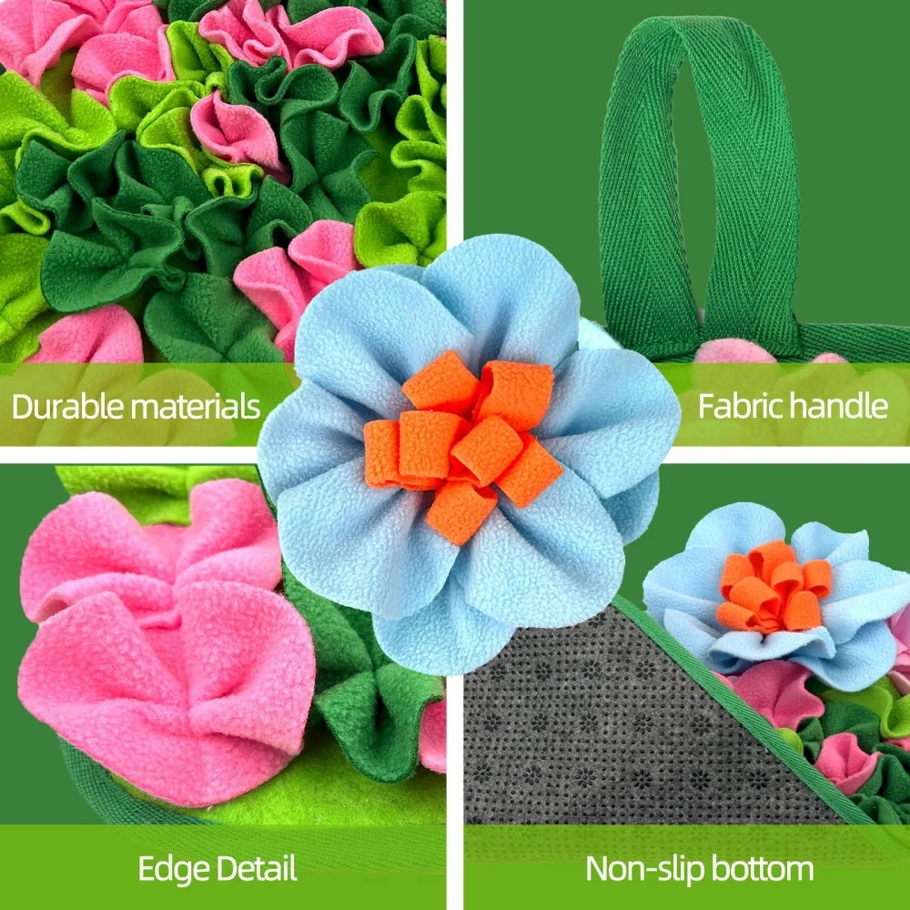 Small Animal Feeding Mat Suitable for Rabbits, Hedgehogs, Guinea Pigs, and Mice Interactive Cute Floral Design Fun Feeding Mat