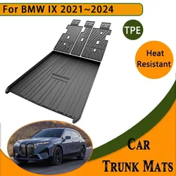 Car Rear Trunk Mat for BMW iX I20 2021 2022 2023 2024 Waterproof Carpet Anti-dirty Tray TPE Storage Pad Boot Mud Auto Accessorie