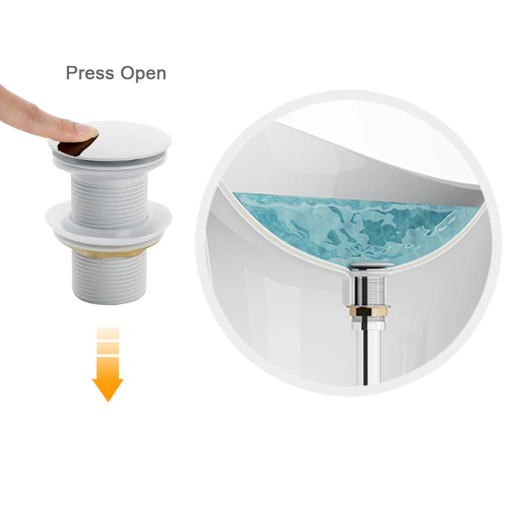 White Bathroom Basin Trap Replacement Sink Siphon Pipe Kits Pop Up Filter Stopper Fittings Toilet Washbasin Deodorization Drain