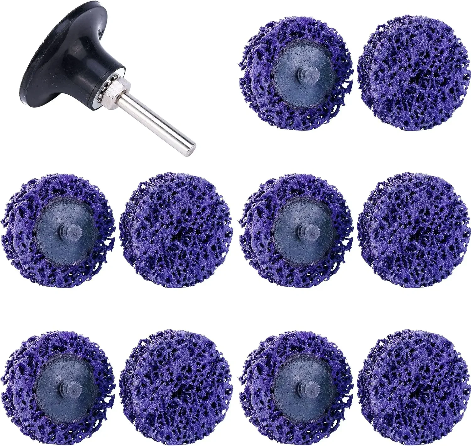 

10Pcs 2 Inch Quick Change Easy Strip Discs Clean with Disc Pad Holder for Angle Grinders Remove Paint Rust Scaling and Oxidation