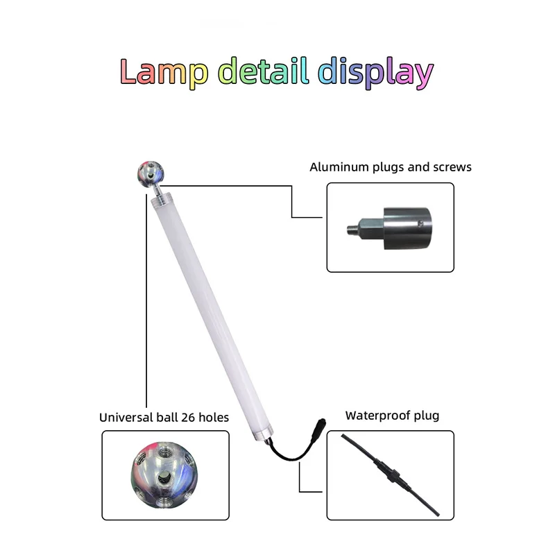 RGB 360 Degree Colorful Tube Artnet Led Pixel Bar DC24V D50mm 3D Multiple Shape Led Pixel Tube For Club Stage