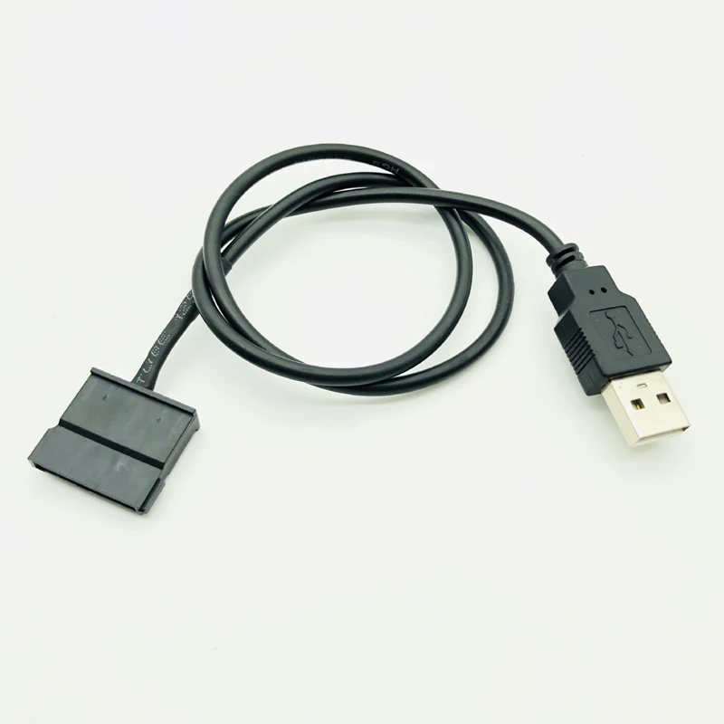 Cable de alimentación USB SATA 50cm 22AWG USB2.0 macho a SATA 15Pin puerto hembra SATA a USB 5V Cable de alimentación para ordenador portátil 2,5 "SATA HDD